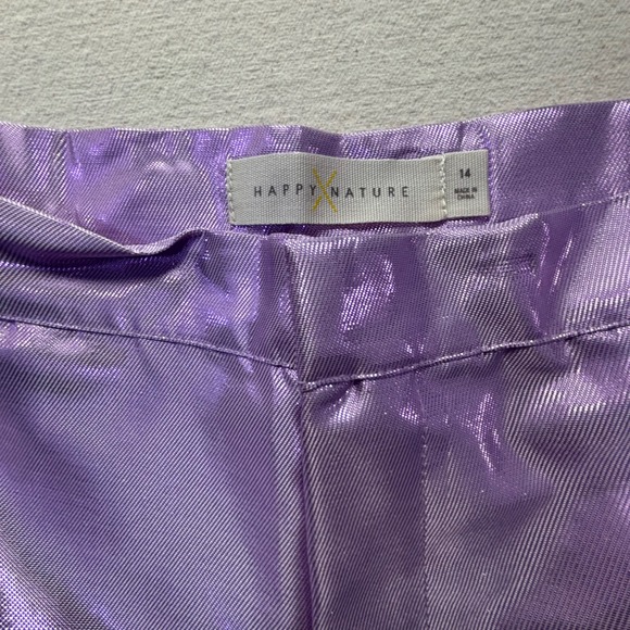 Happy X Nature Kate Hudson Lilac Shiny Metallic High Waisted Pants Size 14 NWT - Picture 8 of 16